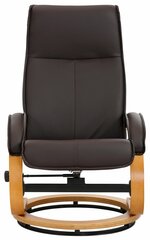 Кресло с пуфом Notio Living Paprika Pu, коричневое/цвета дуба цена и информация | Кресла в гостиную | kaup24.ee