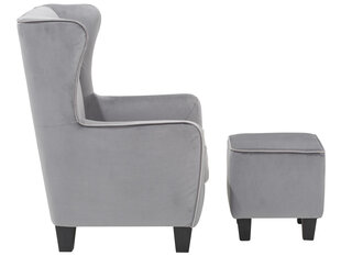 Кресло с пуфом Notio Living Paprika Velvet, серое цена и информация | Кресла в гостиную | kaup24.ee