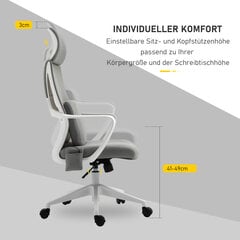 Vinsetto mängutool kontoritool massaažifunktsiooniga, pöörlev tool, ergonoomiline, nailon, hall, 62x60x114-122cm hind ja info | Kontoritoolid | kaup24.ee