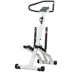 SPORTNOW Stepper koos käepidemega, fitness jalgratas LCD ekraaniga, treeningjalgratas 12 vastupanu tasemega Must+Hõbedane 80 x 61 x 134 cm hind ja info | Treeningkeskused | kaup24.ee