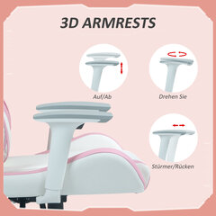 HOMCOM mängutool kontoritool ergonoomiline arvutitool nimmepadi peapadi reguleeritava kõrgusega kiikumisfunktsioon lamamisfunktsioon 3D käetugi hind ja info | Kontoritoolid | kaup24.ee