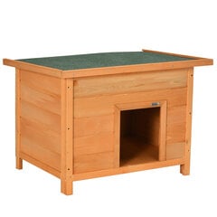 PawHut koerte kennel Hubane koerte kennel kuusepuidust katusega, ideaalne koertele ja kassidele, 82x58x58 cm hind ja info | Pesad, kuudid | kaup24.ee