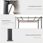 Outsunny pergola aiamaja katusepaviljon koos lükandkattega alumiiniumist söehall+kohvi pruun 3x3x2,23 m цена и информация | Varikatused ja aiapaviljonid | kaup24.ee