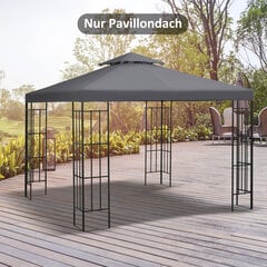 Outsunny asenduskatus paviljoni katuse metallpaviljonile, 3x3m, polüester, tumehall hind ja info | Varikatused ja aiapaviljonid | kaup24.ee