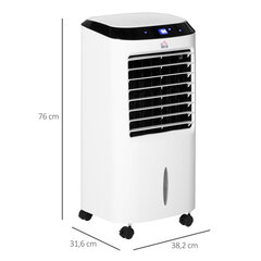 HOMCOM Mobiilne kliimaseade koos niisutamisega Veejahutusega kliimaseade Õhujahuti 8h taimeri Kaugjuhtimispult Kasutatav ruum 20㎡ 600W ABS 38,2x31,6x76cm hind ja info | Ventilaatorid | kaup24.ee