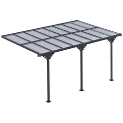 Садовая беседка Outsunny pergola 4x3 м, регулируемая по высоте, солнцезащитная, алюминий, серый цена и информация | Беседки, навесы, тенты | kaup24.ee