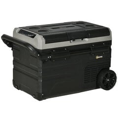 Outsunny cool box auto 40L LED valgustusega, kompressoriga autokülmik, transpordirattad, 12/24V DC ja 110-240V AC, hall+musta hind ja info | Autokülmikud | kaup24.ee