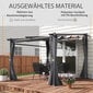 Outsunny Pergola 2,97 x 2,95 m Vetthülgav paviljon päikesekatusega ja külgmiste sektsioonidega, terrassikatusega, aiamööbel, polüester tumehall hind ja info | Varikatused ja aiapaviljonid | kaup24.ee