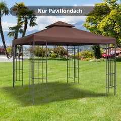 Outsunny asenduskatus 3x3m paviljoni katus metallpaviljonile, polüester, kohv hind ja info | Varikatused ja aiapaviljonid | kaup24.ee