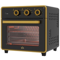 HOMCOM Mini ahi 20L, pizzaahi konvektsioonifunktsiooniga, konvektsiooniahju küpsetusplaadiga, grillrestiga, 90-230 ℃, 1400 W Elektriline miniahi 1-tunnise taimeriga hind ja info | Miniahjud, -pliidid | kaup24.ee