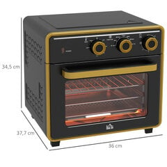 HOMCOM Mini ahi 20L, pizzaahi konvektsioonifunktsiooniga, konvektsiooniahju küpsetusplaadiga, grillrestiga, 90-230 ℃, 1400 W Elektriline miniahi 1-tunnise taimeriga hind ja info | Miniahjud, -pliidid | kaup24.ee