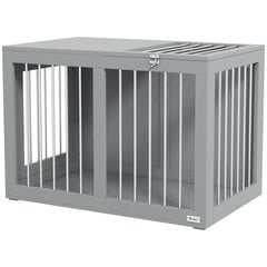 PawHut koerapuur koju, koerte kennel, lemmikloomapuur keskmise suurusega koertele, ustega koerakast, koeramaja, transpordipuur, hall, 80 x 50 x 56,5 cm hind ja info | Pesad, kuudid | kaup24.ee