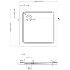 Квадратный душевой поддон Mexen Flat с сифоном, 70 x 70 см, Черный цена и информация | Стойки для душа | kaup24.ee