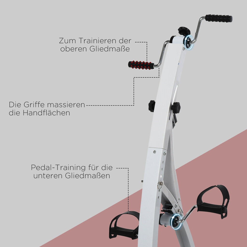 HOMCOM treeningjalgratas Pedaaliga treeningjalgratas eakatele, teras, valge, 40x42.5x100cm hind ja info | Treeningkeskused | kaup24.ee