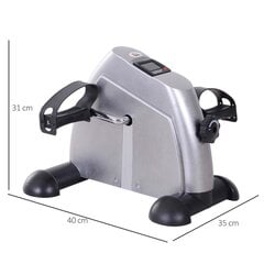 HOMCOM Exercise Bike Mini Bike Pedal Trainer Exercise Bike with LCD Display Cast Iron Silver 35 x 40 x 31 cm цена и информация | Комплексные тренажёры | kaup24.ee