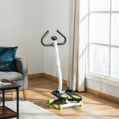 HOMCOM Stepper Fitness Swing Stepper LCD ekraaniga ja käepidemega Kodutreener kuni 100 kg teras ABS roheline 55 x 44 x 108 cm | Aosom hind ja info | Treeningkeskused | kaup24.ee