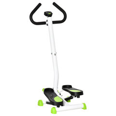 HOMCOM Stepper Fitness Swing Stepper LCD ekraaniga ja käepidemega Kodutreener kuni 100 kg teras ABS roheline 55 x 44 x 108 cm | Aosom hind ja info | Treeningkeskused | kaup24.ee