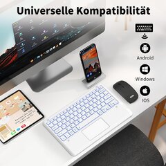 Клавиатура EasyAcc Illuminated Bluetooth Keyboard с сенсорной панелью (QWERTZ) цена и информация | Клавиатуры | kaup24.ee