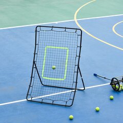 Сетка HOMCOM kickback rebounder goal rebound wall net, сталь+PE, 75x126 см, тренировочное приспособление для футбола, черная цена и информация | Футбольные ворота и сетки | kaup24.ee