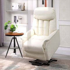 HOMCOM Recliner armair TV armair armair armair with reclining function electric reclining function imitation leather beige, 80 x 94 x 104 cm цена и информация | Кресла в гостиную | kaup24.ee