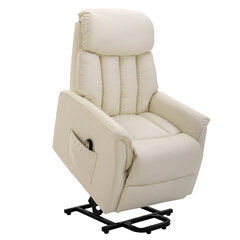 HOMCOM Recliner armair TV armair armair armair with reclining function electric reclining function imitation leather beige, 80 x 94 x 104 cm цена и информация | Кресла в гостиную | kaup24.ee