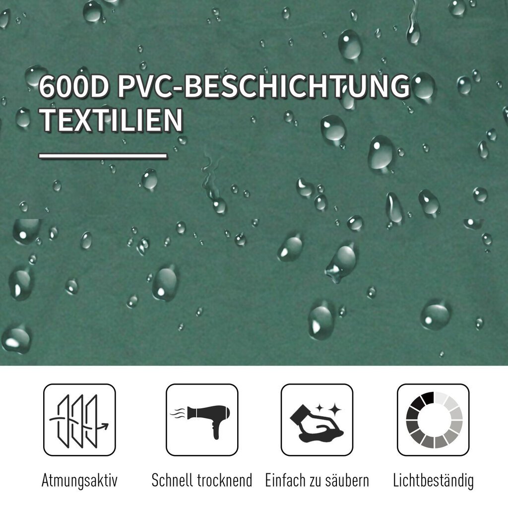 Outsunny telkimisvoodi kokkupandav 2 inimesele telkimisvoodi kokkupandav voodi koos kandekotiga koormatav kuni 136 kg teras Oxford roheline+must 193 x 125 x 40 cm цена и информация | Voodid | kaup24.ee