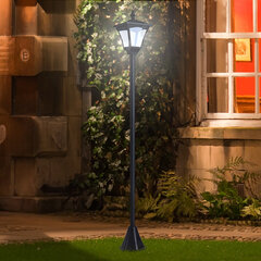 Outsunny Solar Lantern Garden Lantern Path Light with LED 10 Lumen Black 15 x 15 x 120cm цена и информация | Уличное освещение | kaup24.ee