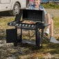 Outsunny gaasigrill BBQ grillkäru 6 põletiga 1 külgpõleti Kapp Multifunktsionaalne metall Must 135 x 50 x 100 cm hind ja info | Grillid | kaup24.ee