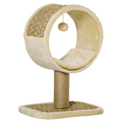 PawHut Cat Scratching Post Small Идеально подходит для одной кошки, с джутовым стволом и игрушкой, дерево для лазания, хаки+светло-коричневый, 40x30x56 см цена и информация | Когтеточки | kaup24.ee