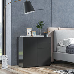 HOMCOM Sideboard Must hoiukapp 2 sahtli ja 2 uksega, kallutusvastane kaitse, elutuppa/magamistuppa, 117x36x74cm hind ja info | Kummutid | kaup24.ee