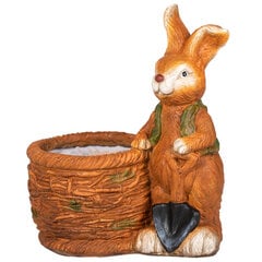 Outsunny lillepott "Bunny with wicker basket" disain, ürdipott koos äravooluauguga, aeda ja elutuppa, MgO Aosom.de hind ja info | Vaasid, alused, redelid lilledele | kaup24.ee