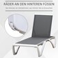 Outsunny aiamaja lamamistool alumiiniumist päikesevoodi kangast lamamistool lõõgastumiseks 5-kordne reguleeritav ergonoomiline tekstiiliin hall+valge 170 x 67,5 x 95 cm цена и информация | Päevitustoolid | kaup24.ee