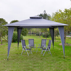 Outsunny gazebo peotelk kahekordne katus 3.45x3.45x2.68m metallist polüester hall hind ja info | Telgid | kaup24.ee