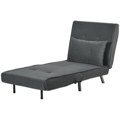 HOMCOM Armchair sleeper kokkupandav tugitool voodi funktsioon ühe diivanipadja külalisvoodi polsterdatud diivan samet tumehall 77x88x83cm hind ja info | Tugitoolid ja tugitoolvoodid | kaup24.ee