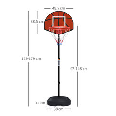 SPORTNOW korvpalli korvpalli korvpalli stend reguleeritava kõrgusega magnetiline korvpalli stend 129-179cm hind ja info | Korvpallilauad | kaup24.ee