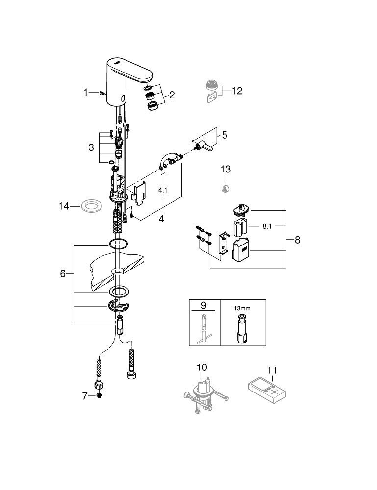 Elektrooniline valamusegisti Eurosmart Grohe 6V hind ja info | Vannitoa segistid | kaup24.ee