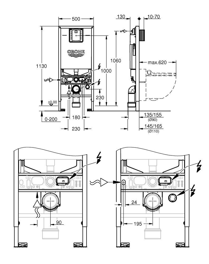 Grohe Rapid SLX WC raamikomplekt hind ja info | WС-potid | kaup24.ee