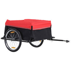 HOMCOM kaubaveo haagis Transpordi haagis Cargo bike trailer Black+Red hind ja info | Jalgrattakärud | kaup24.ee