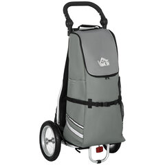 HOMCOM kaubavanker ja ostukäru 2 in 1 Jalgrattahaagisele, ühendusklambritega, 24,3kg, 55L, alumiinium+Oxford, hall+hõbe, 53x43x110cm hind ja info | Jalgrattakärud | kaup24.ee