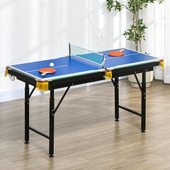 SPORTNOW multigame mängulaud 2in1 multifunktsionaalne lauatennis piljarditarvikud lapsed teismelised täiskasvanud teras 140x63x60-80cm roheline hind ja info | Lauatennise lauad ja katted | kaup24.ee