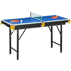 SPORTNOW multigame mängulaud 2in1 multifunktsionaalne lauatennis piljarditarvikud lapsed teismelised täiskasvanud teras 140x63x60-80cm roheline hind ja info | Lauatennise lauad ja katted | kaup24.ee