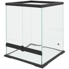 PawHut terraarium roomajate söötmiskast Põgenemisvastane ventilatsioon 120L klaasist terraarium Kaablijuhtimine kahepaiksete ämblikute metallist must 45x45x60cm hind ja info | Transportkorvid, puurid | kaup24.ee