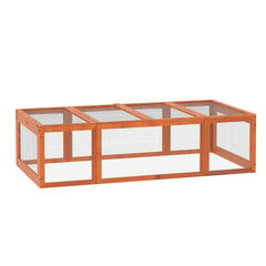 PawHut Väikeloomade puur Väikeloomade puur 180 x 90 x 48 cm koos vabapidamisega Multifunktsionaalne kuusepuu Orange hind ja info | Transportkorvid, puurid | kaup24.ee