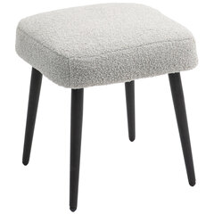 HOMCOM Footstool Seat stool Square make-up stool Footrest with cashmere look, steel legs, for living room, bedroom, light grey| Aosom цена и информация | Кресла-мешки и пуфы | kaup24.ee