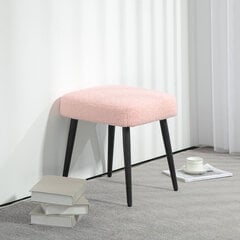 HOMCOM Footstool Stool Square make-up stool Footrest с кашемировым покрытием, стальные ножки, для гостиной, спальни, розовый| Aosom цена и информация | Кресла-мешки и пуфы | kaup24.ee