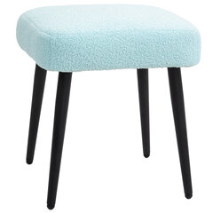 HOMCOM Footstool Seat stool Square make-up stool Footrest with cashmere look, steel legs, for living room, bedroom, light blue| Aosom цена и информация | Кресла-мешки и пуфы | kaup24.ee