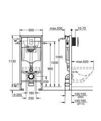 Seinale kinnitatava varjatud WC raami komplekt Grohe Rapid SL 3-in-1 цена и информация | Унитазы | kaup24.ee