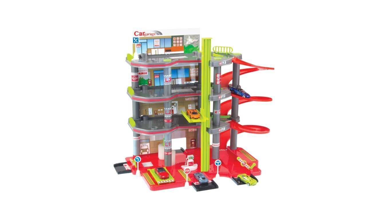 Neljakorruseline garaaž mudelautoga Mochtoys hind ja info | Poiste mänguasjad | kaup24.ee