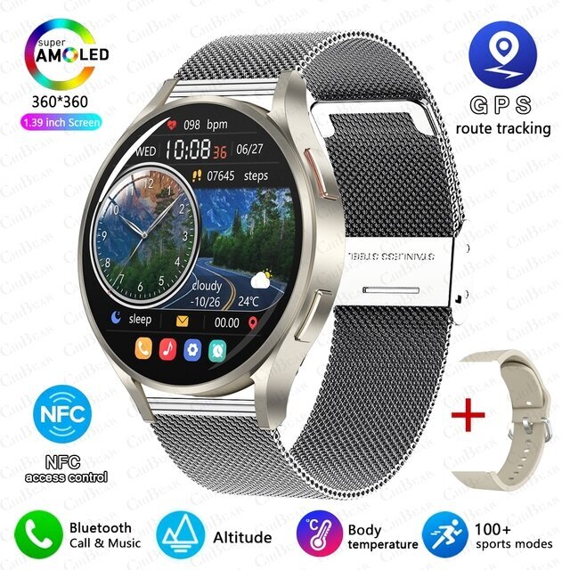 2024. aasta uus NFC Bluetooth-kõne Smart Watch Adult Watch 6 GPS Motion Track 360*360 HD ekraan Kellad IP68 Veekindel nutikell täiskasvanutele цена и информация | Kellad | kaup24.ee