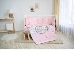 Lorelli laste voodipesukomplekt Butterflies Pink, 140x95 cm, 5-osaline hind ja info | Beebide ja laste voodipesu | kaup24.ee